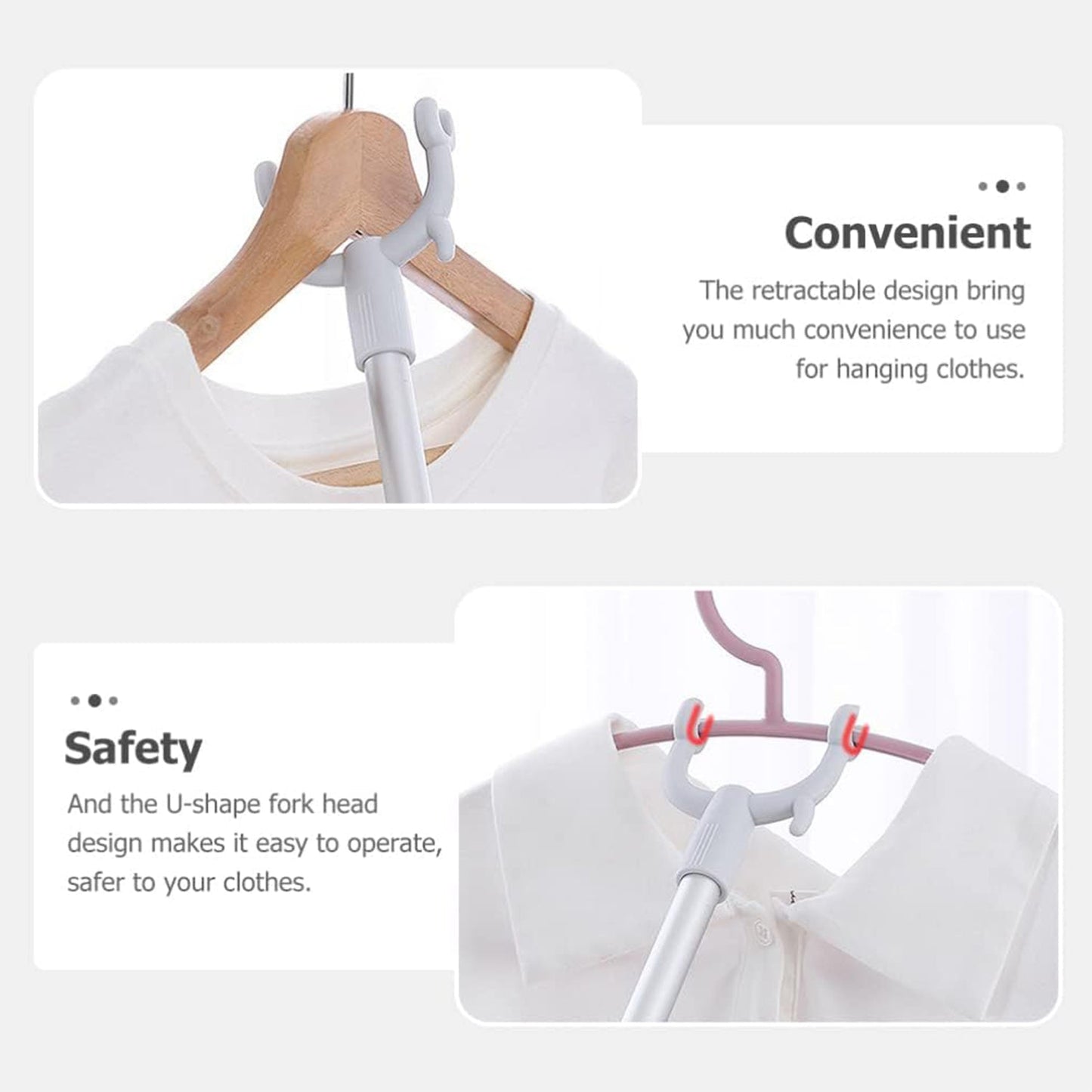 Premium Long Reach Clothes Hook Rod (86 cm, 1 Pc)