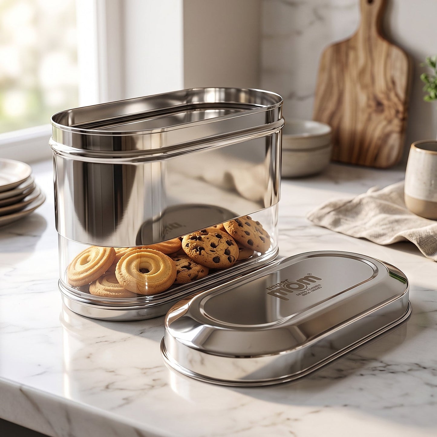 Supermom Premium Stainless Steel Modular Oval Canister (1500 ML)