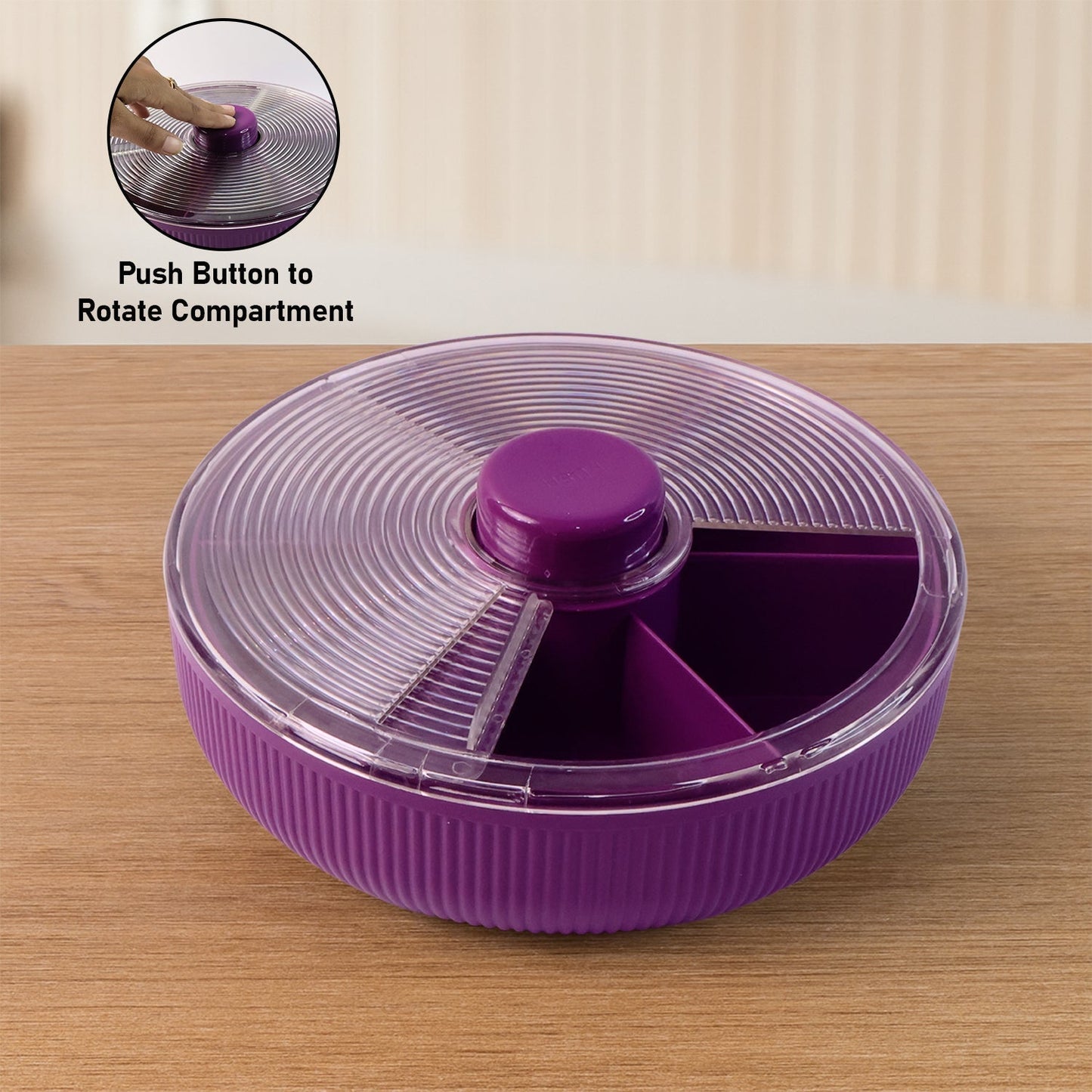 Supermom Multipurpose Round Rotating Dry Fruit & Snack Storage Container (1 Pc)