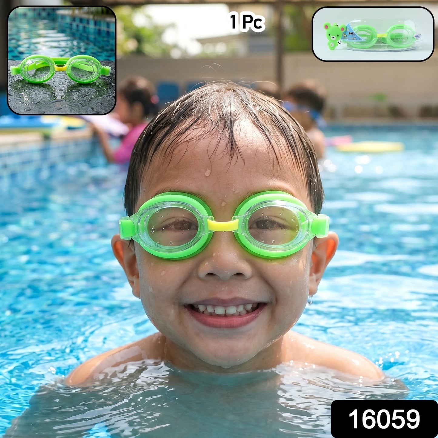 Premium Swimming Goggles with Protective Storage Case (1 Pc)