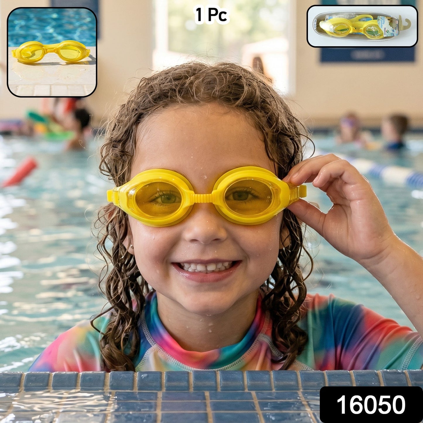 Kids Colorful Swimming Goggles with Anti-Leak Seal and Adjustable Strap – 1 Pc