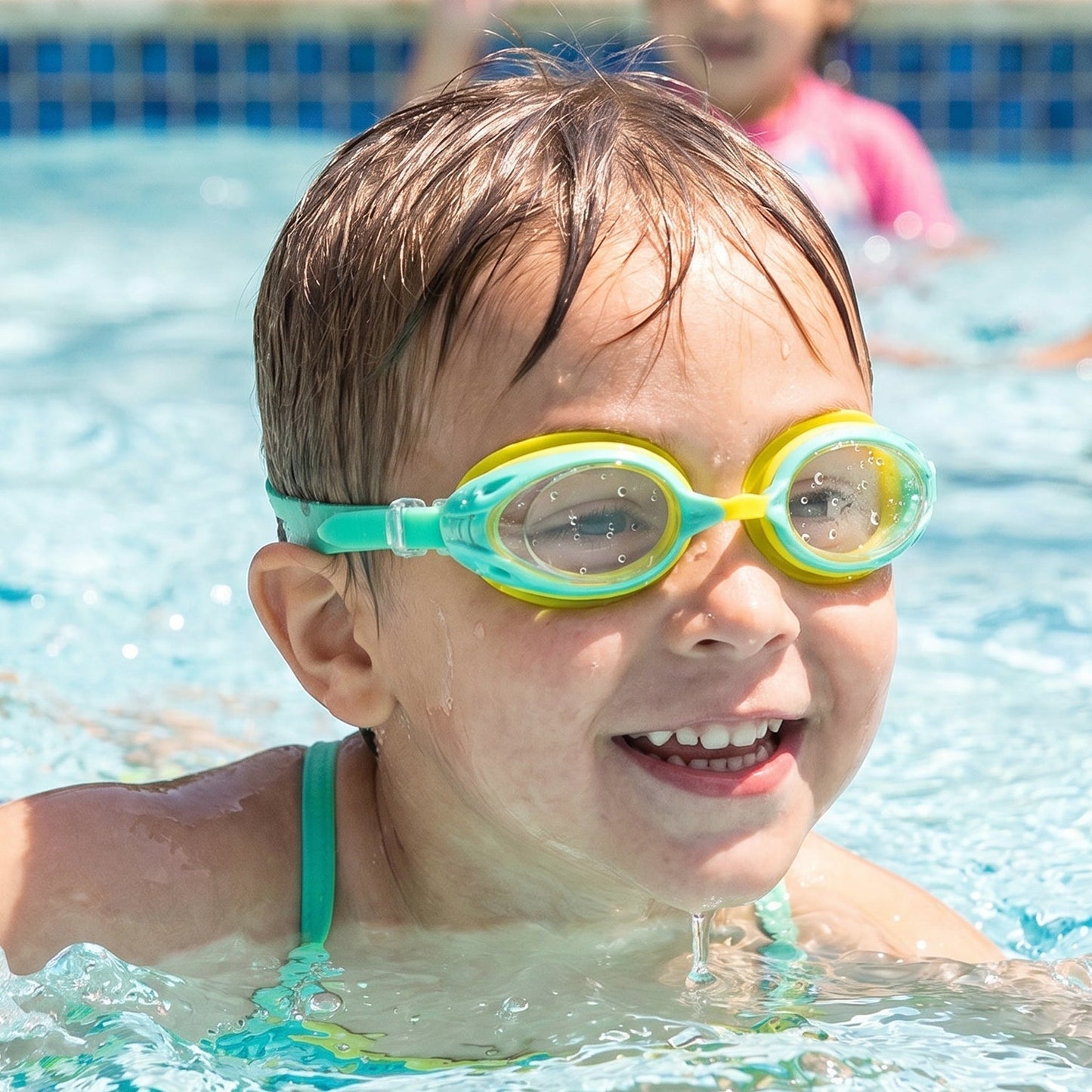 Kids Dual Color Swimming Goggles with Clear Vision Lens and Comfortable Fit – 1 Pc