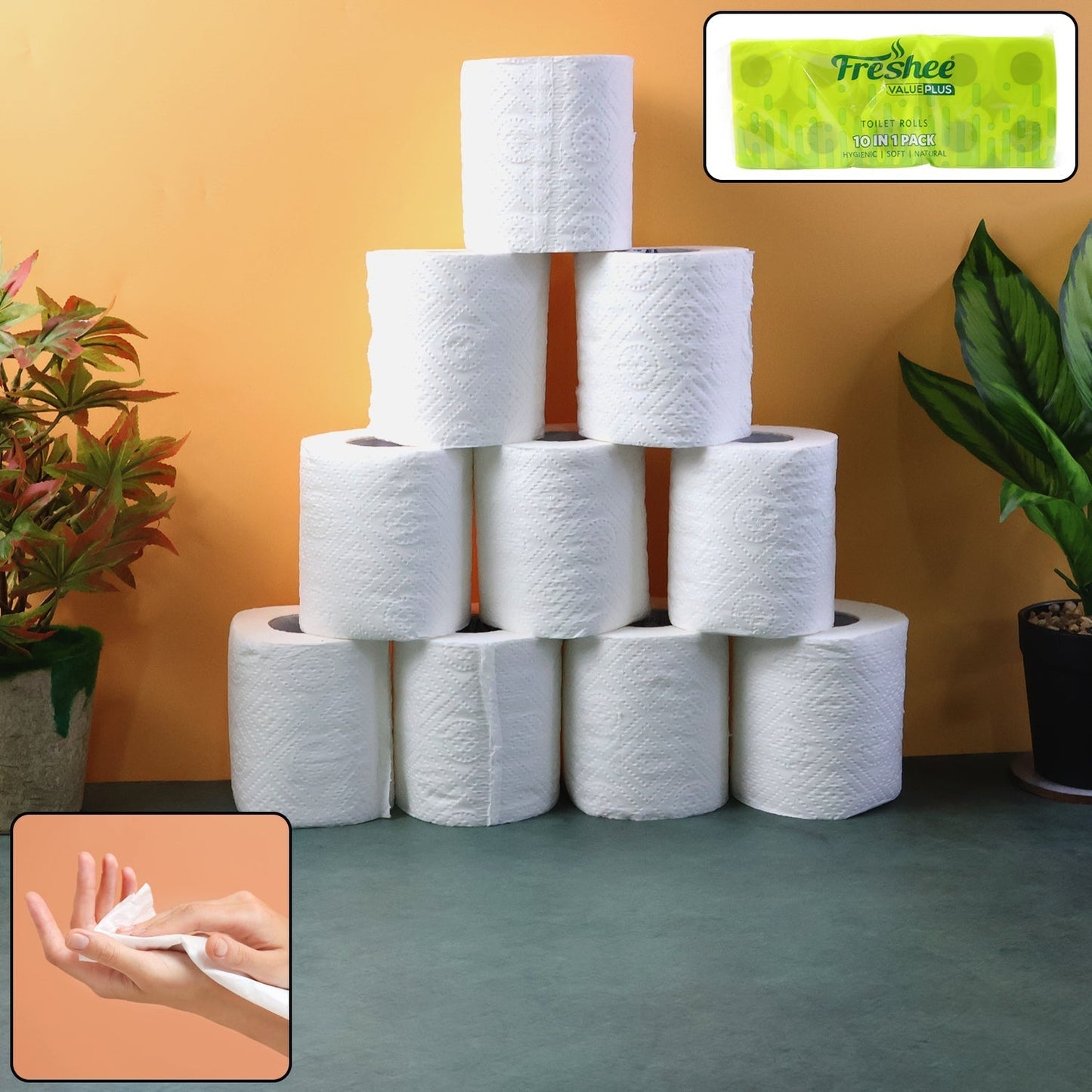 Toilet Tissue Rolls â€“ Soft Embossed Bathroom Tissue, 220 Sheets Ã— 10 Rolls