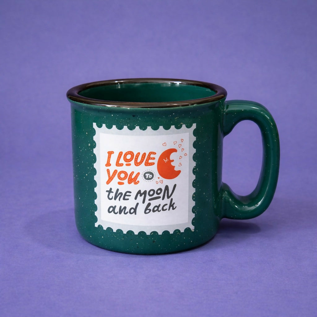 Printed Ceramic Coffee Mug Romantic Theme Gift Cup for Daily Use