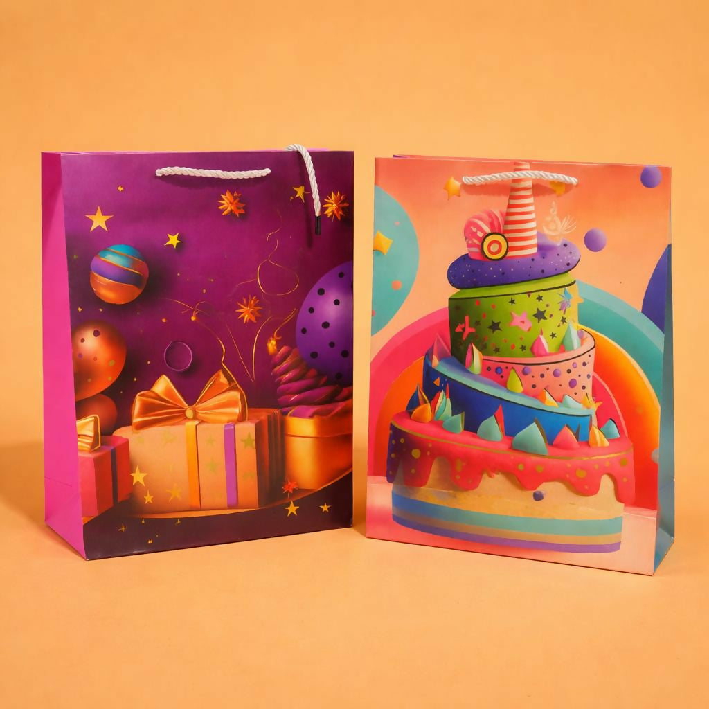 Happy Birthday Gift Bag with Handle Party Paper Carry Bag (1 PC)