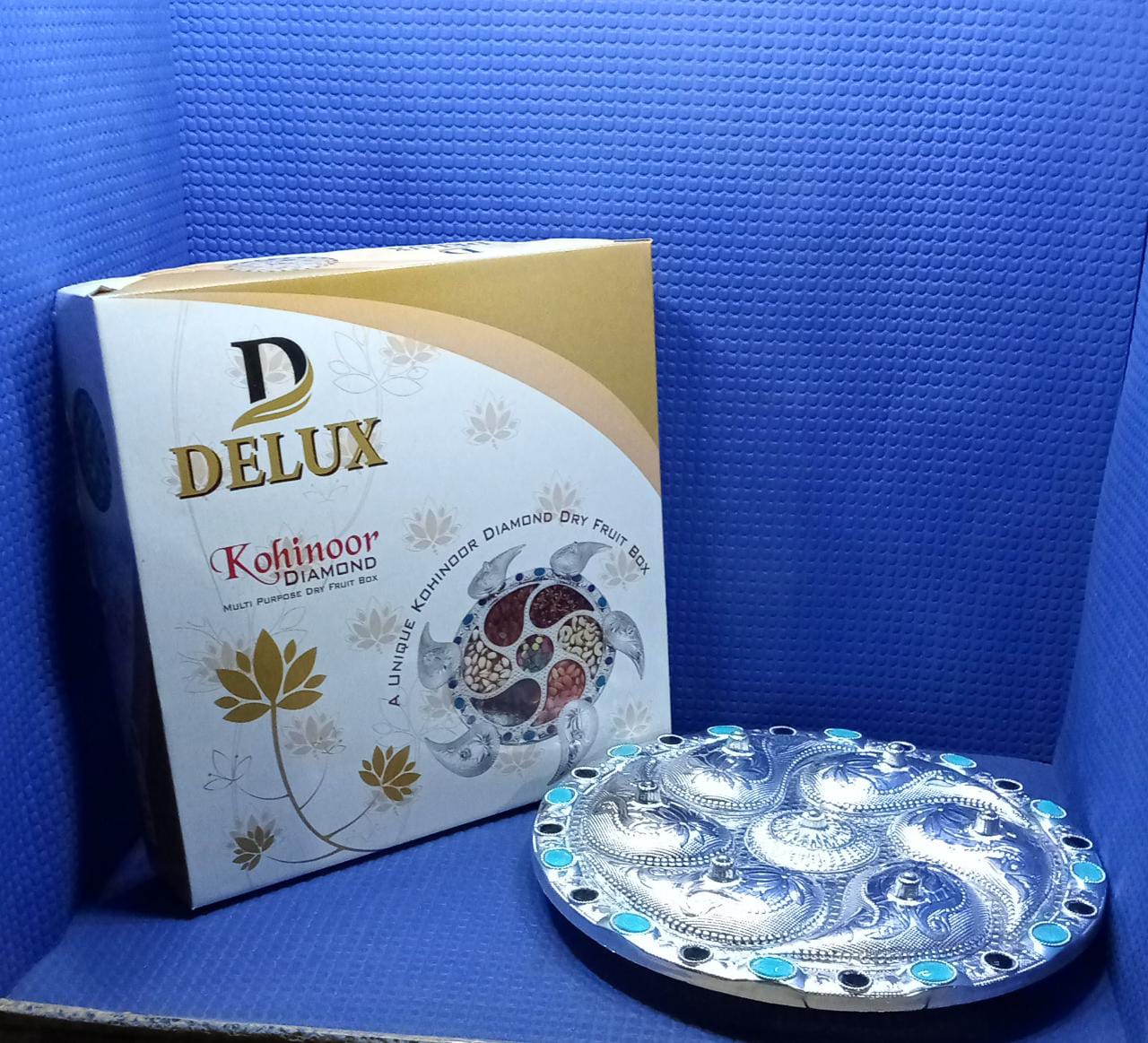 Multipurpose 7 Compartment Dry Fruit Serving Rotating Tray ,Chocolate, Snacks Storage Box, Masala Box