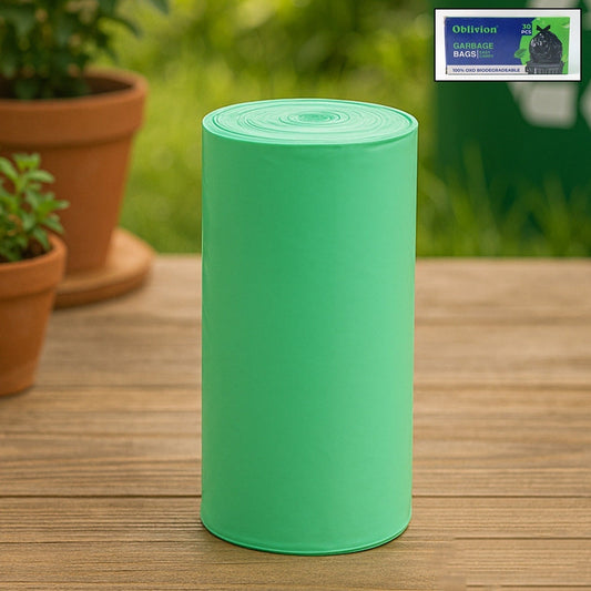 Green Compostable Corn Starch Garbage Bags (17" x 19")