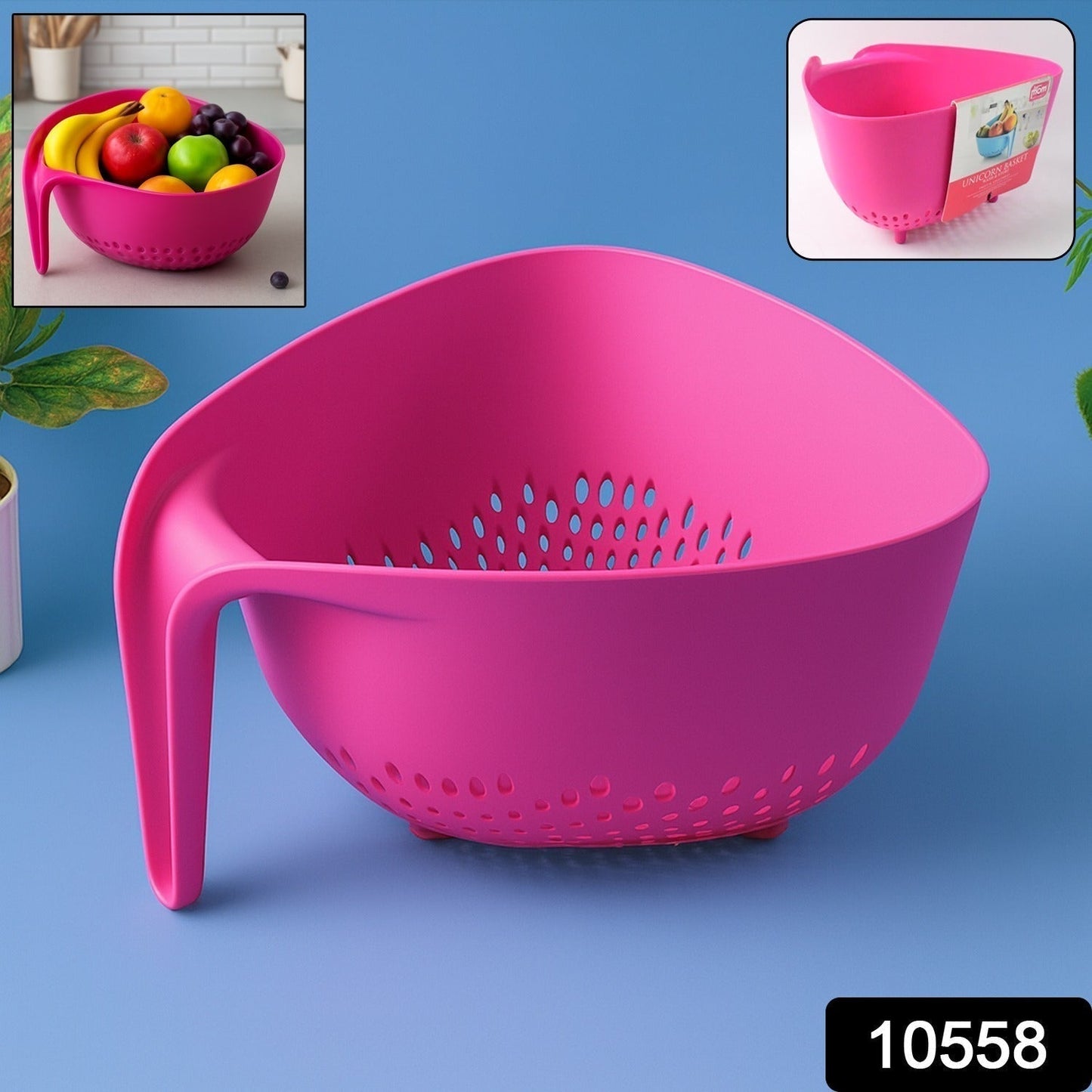 Supermom Plastic Premium Multipurpose Triangular Kitchen Colander (1 Pc)