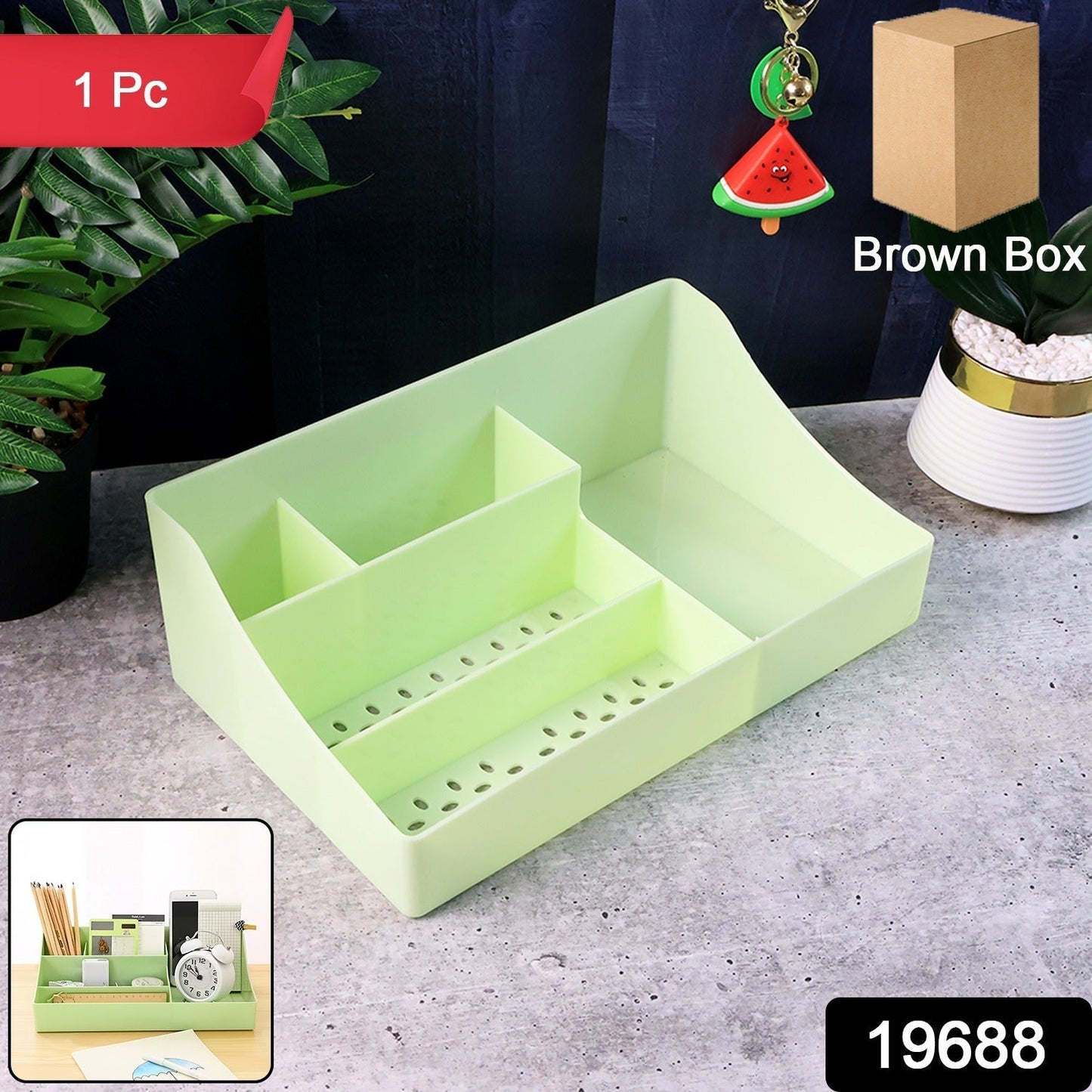 Multi-Section Desk Organizer Storage Tray (1 Pc)