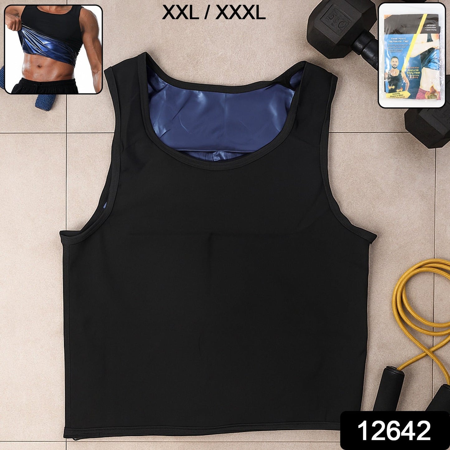Menâ€™s Slim Fit Sweat Shaper Tank Top (XXL/XXXL, 1 Pc)
