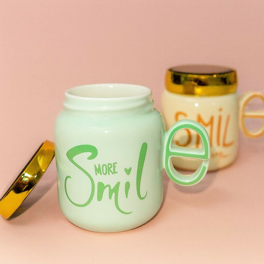Premium Ceramic Coffee Mug with Golden Lid & Stylish Handle â€“ Insulated Drinkware Cup for Tea, Coffee, Milk & Office Use | Leak-Resistant Lid | Cute Printed Design | Ideal Gift for Birthday, Couples, Friends & Home DÃ©cor (Pack of 1)