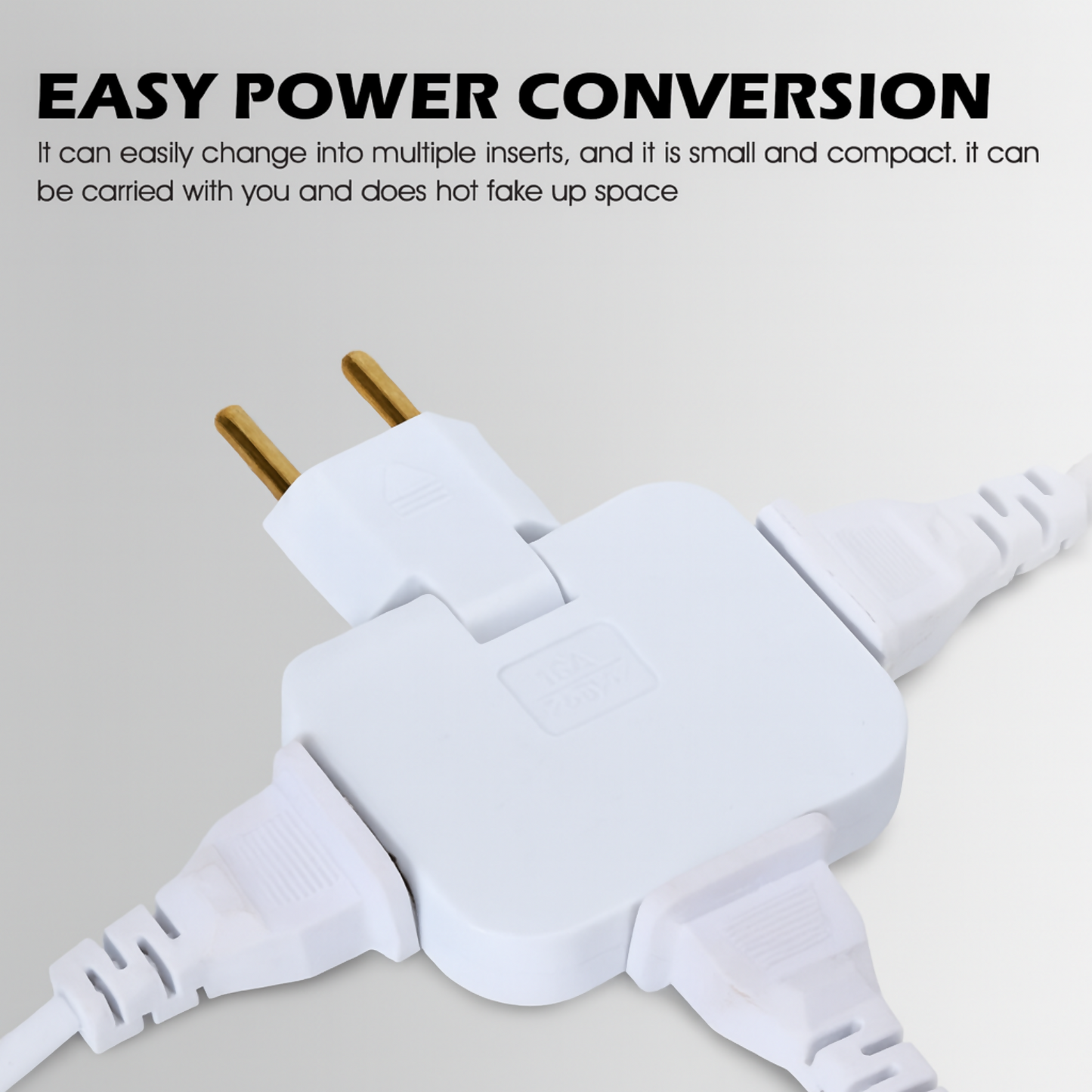 180Â° Rotary Travel Plug Converter 15A 250V Universal Power Adapter