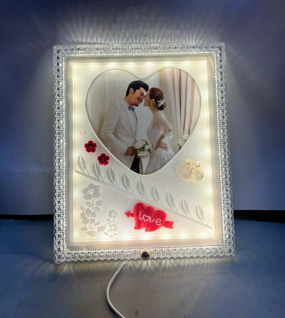 Small LED Photo Frame Lamp Heart & Love Design Customized Romantic Night Light