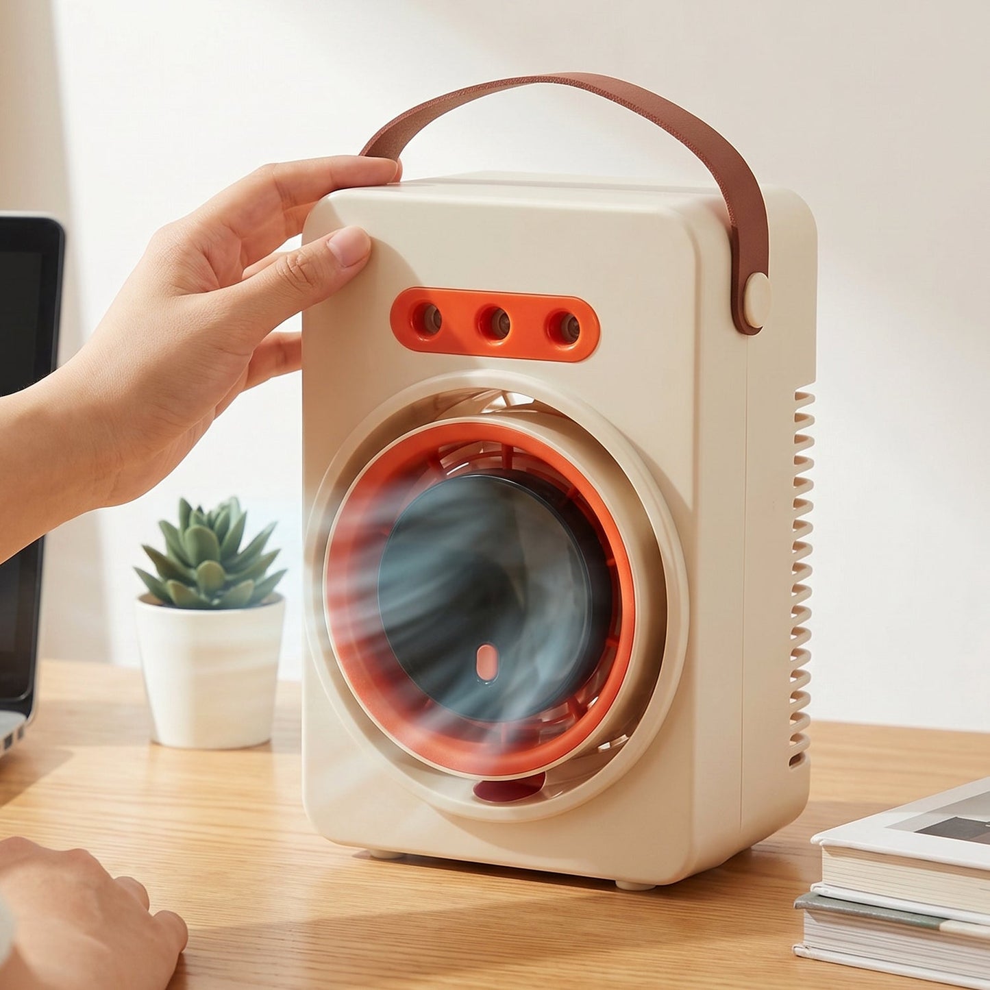 Portable Humidifying Air Cooling Fan With Display (1 Pc)