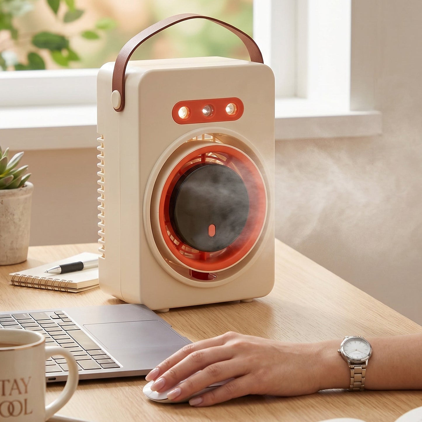 Portable Humidifying Air Cooling Fan With Display (1 Pc)