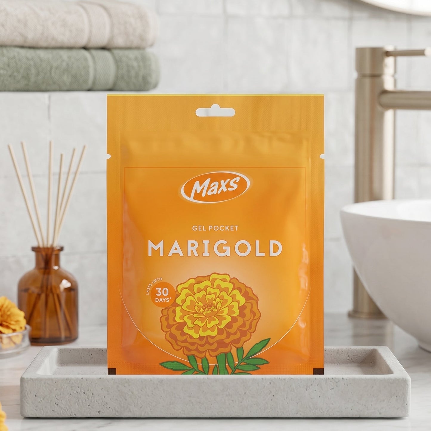 Maxs Marigold Gel Air Freshener Pocket Long Lasting 10 Gm