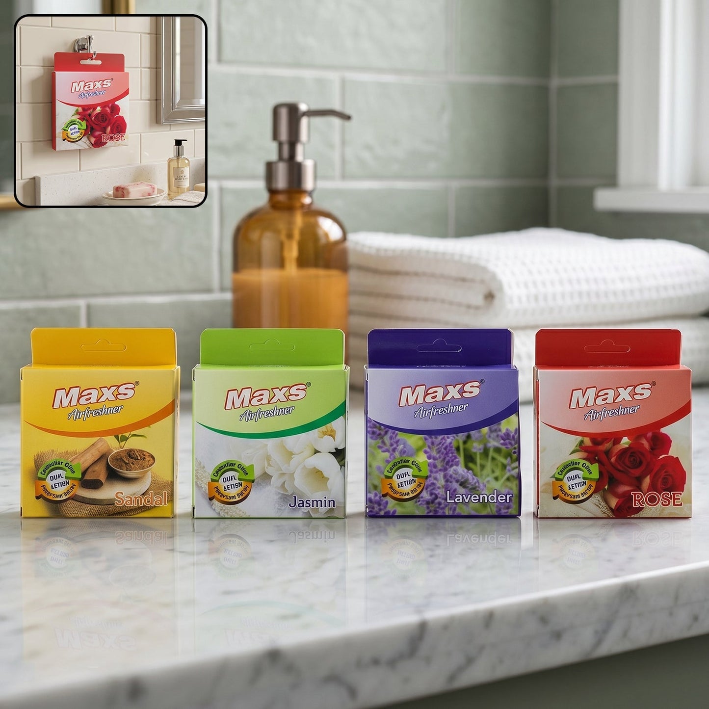 Maxs Air Freshener Fragrance Blocks Pack 4 (50 Gm Each)