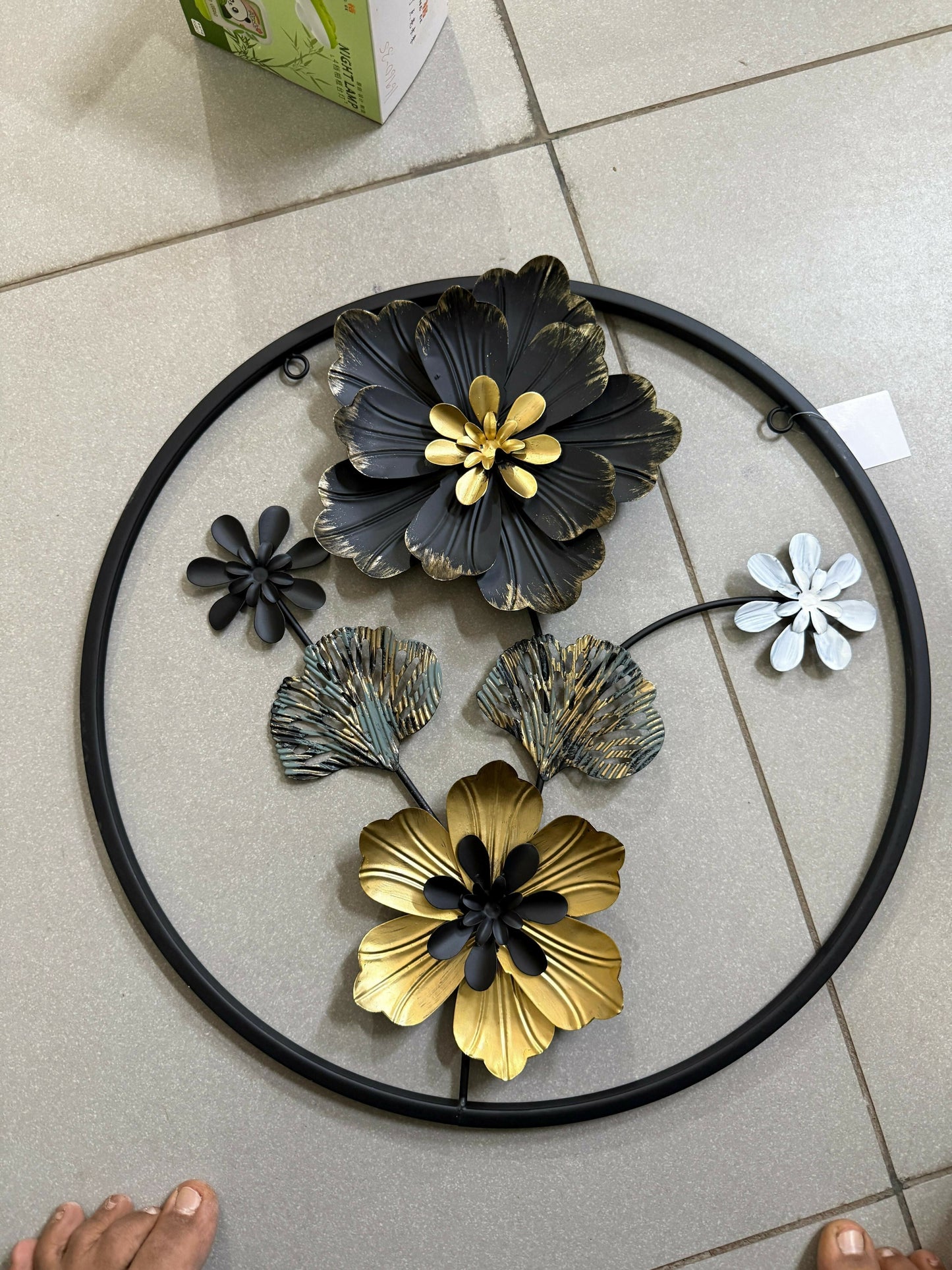 Metal Floral Round Wall Art Decor Decorative Flower Wall Hanging