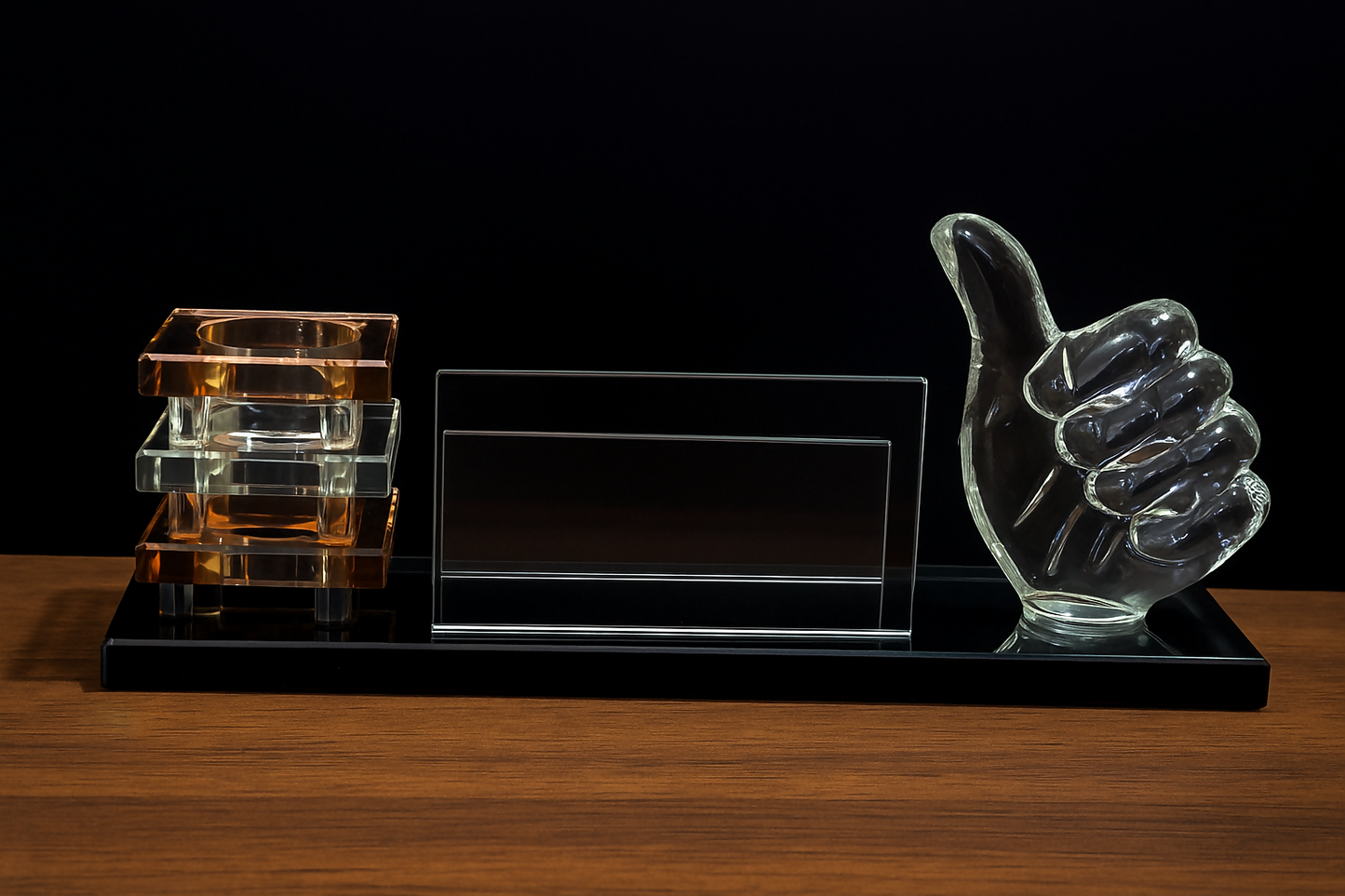 Premium Glass Desk Organizer with Thumb