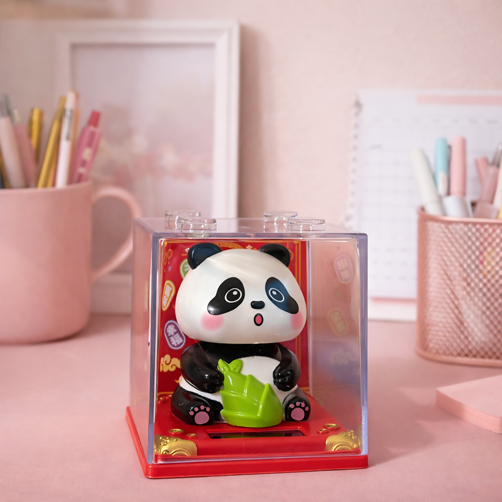 Solar Powered Head-Shaking Panda Toy â€¢ Cute Dashboard Bobble Panda