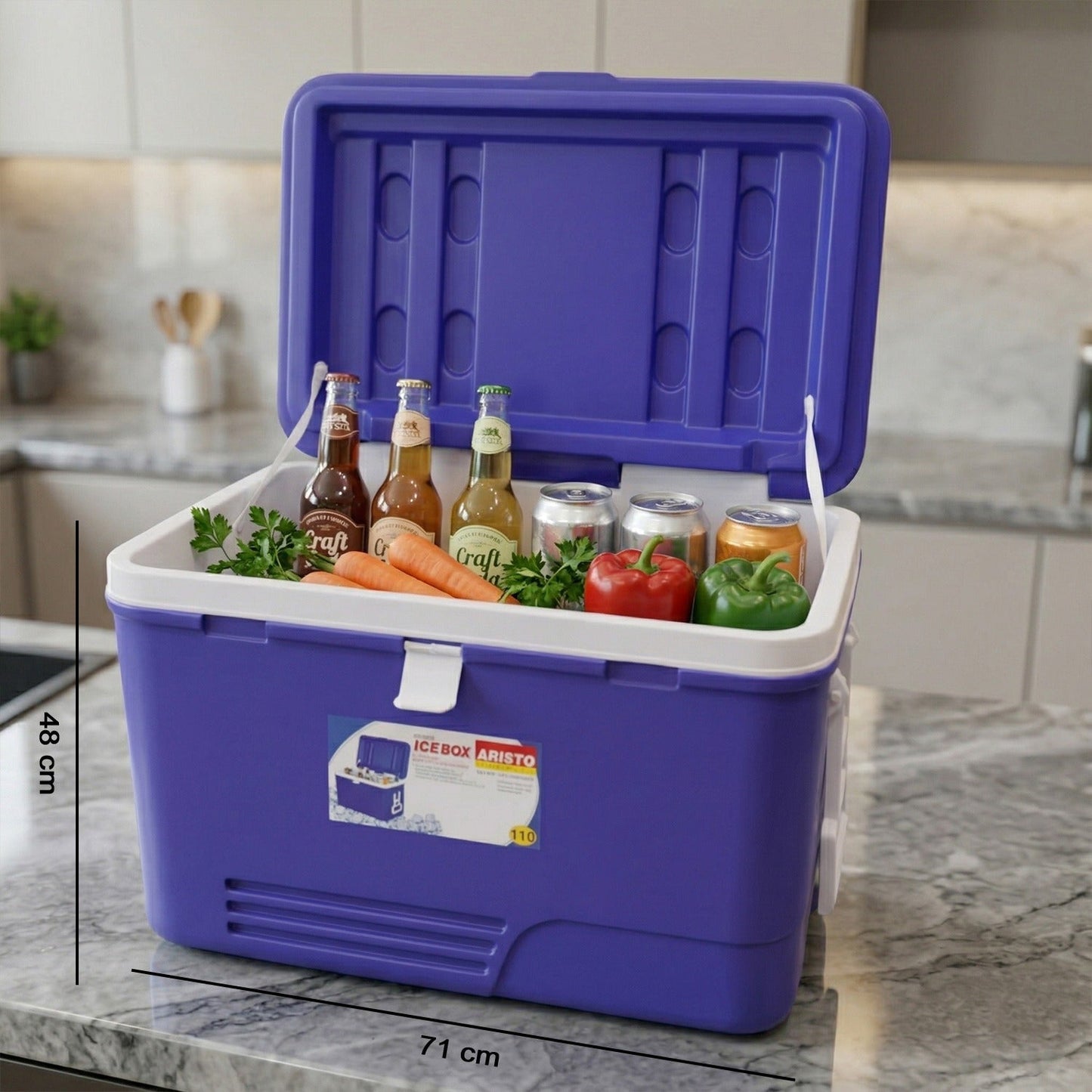 Heavy Duty Insulated Ice Box (1 Pc, 110 Ltr, 71x48 Cm)