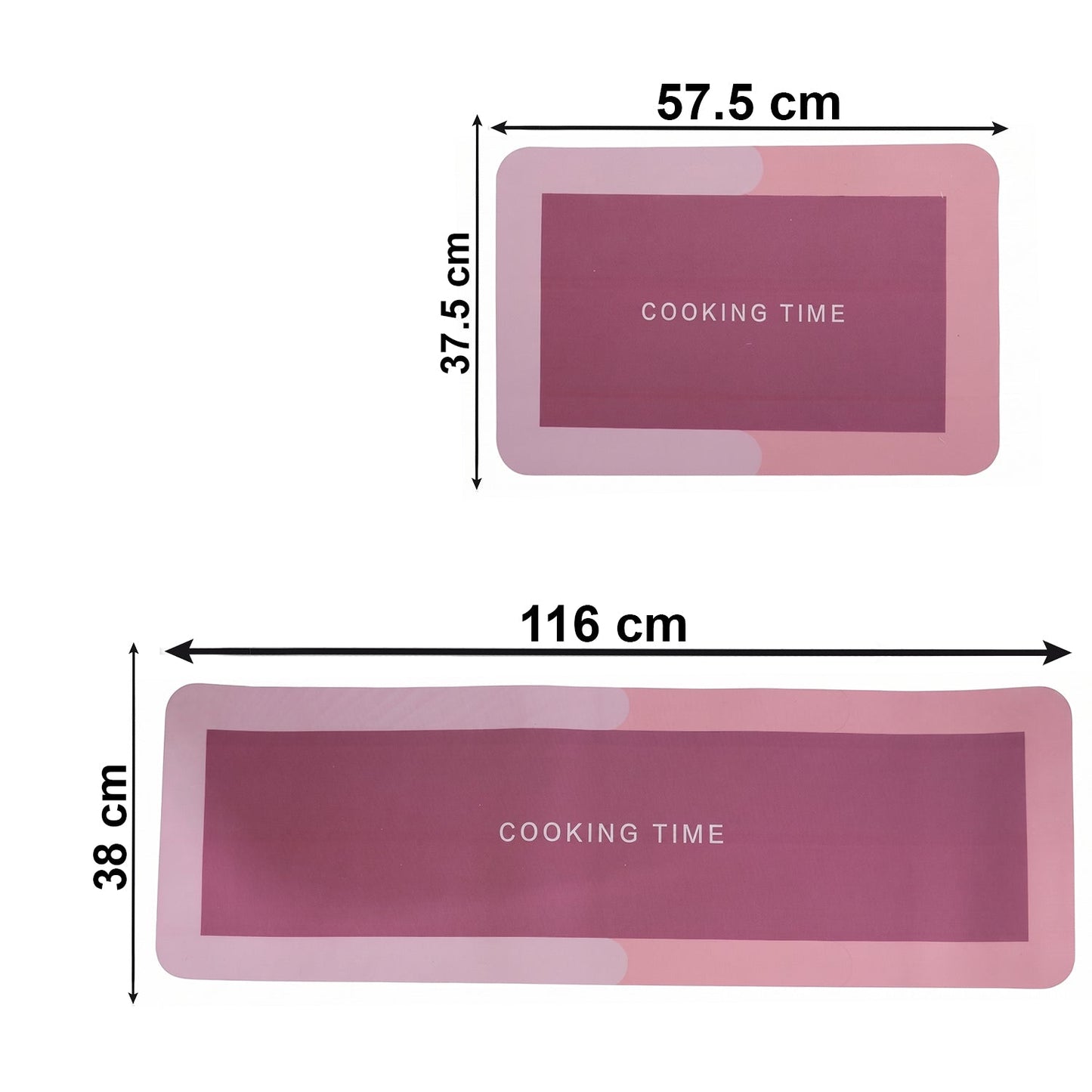 Premium Anti Slip Kitchen Floor Mat Set (2 Pc, 120x38 Cm + 58x38 Cm)