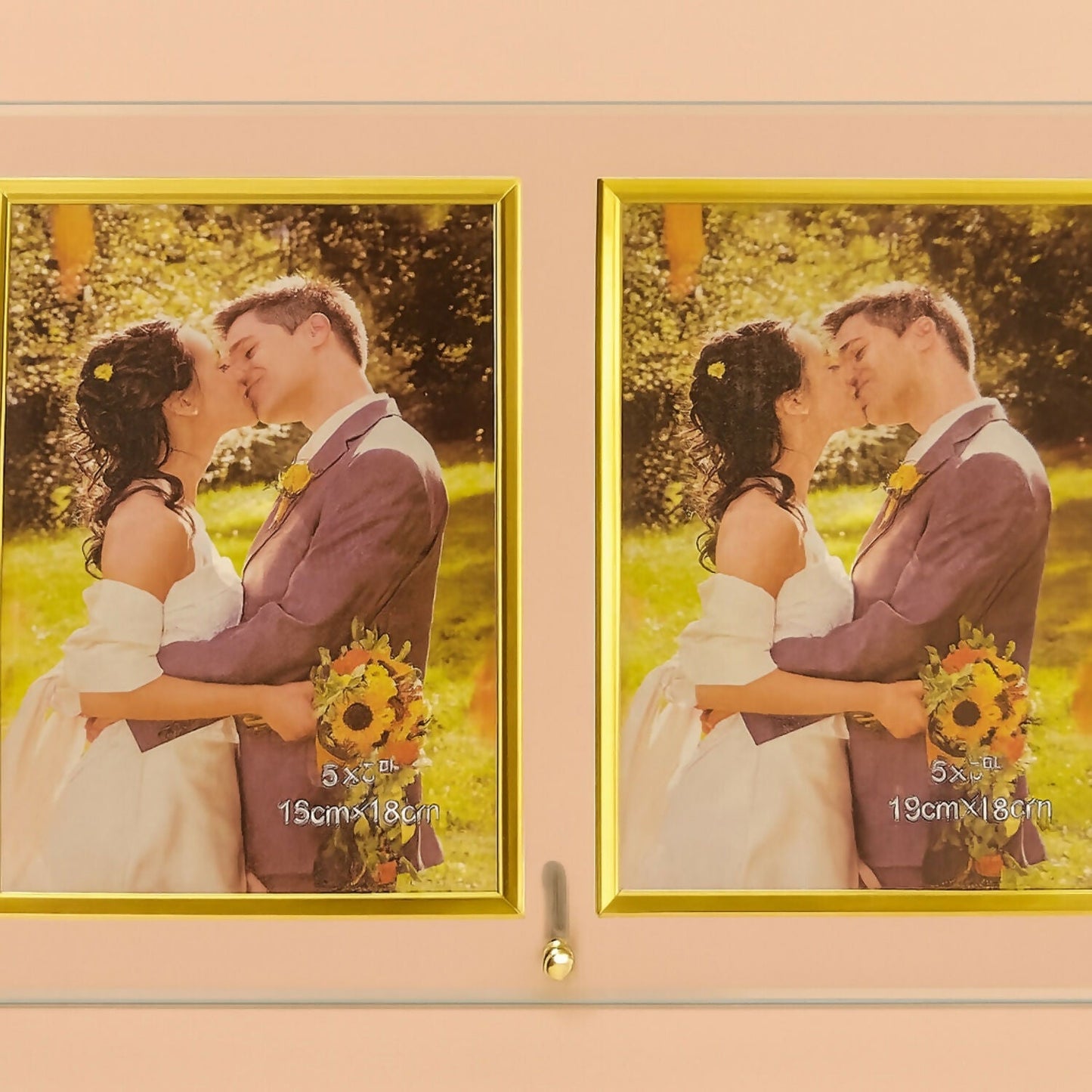 Double Photo Frame with Glass Stand for Table, Home DÃ©cor & Gifting
