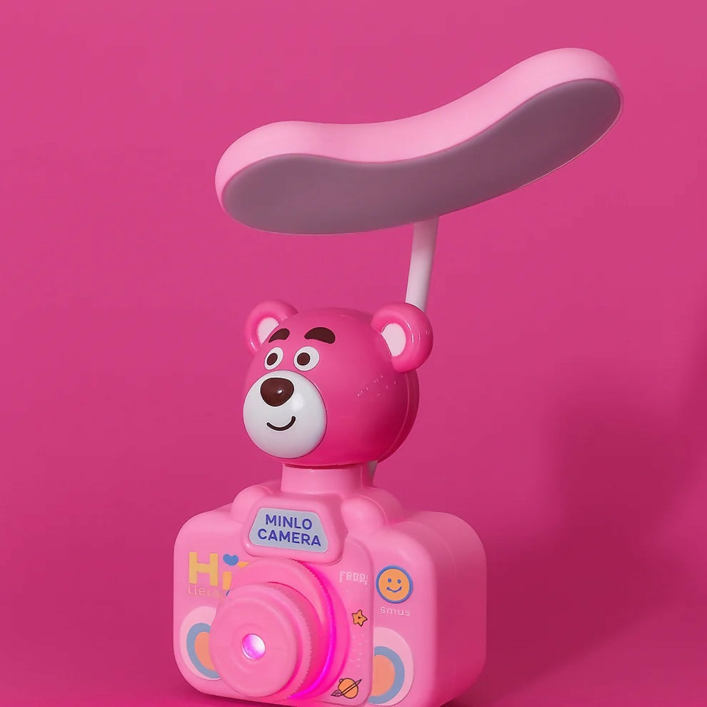 Cute Bear LED Desk Lamp with Pen Holder for Kids Study Table