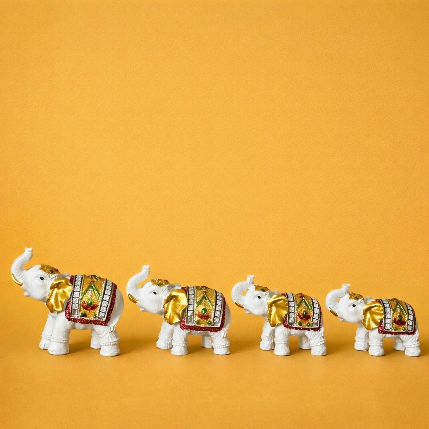 White Elephant Showpiece Set for Home DÃ©cor, Lucky Elephant Figurines