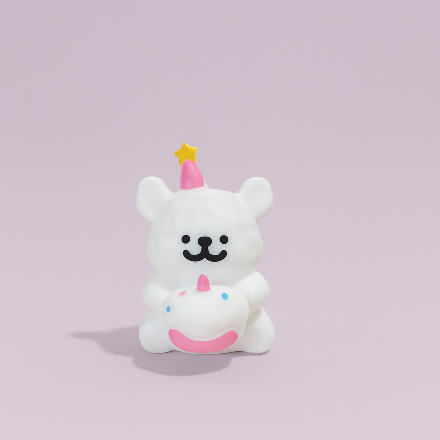 Cute Bear Holding Cake Mini Figurine â€“ Adorable Kidsâ€™ Desk & Room Decoration