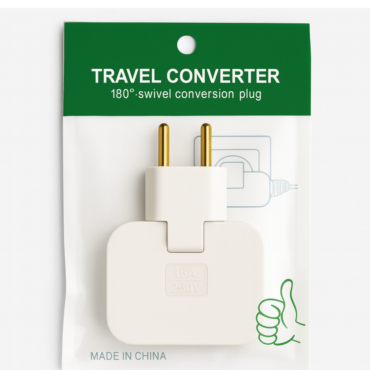 Travel Converter 180Â° Swivel Plug Universal Power Adapter 16A 250V