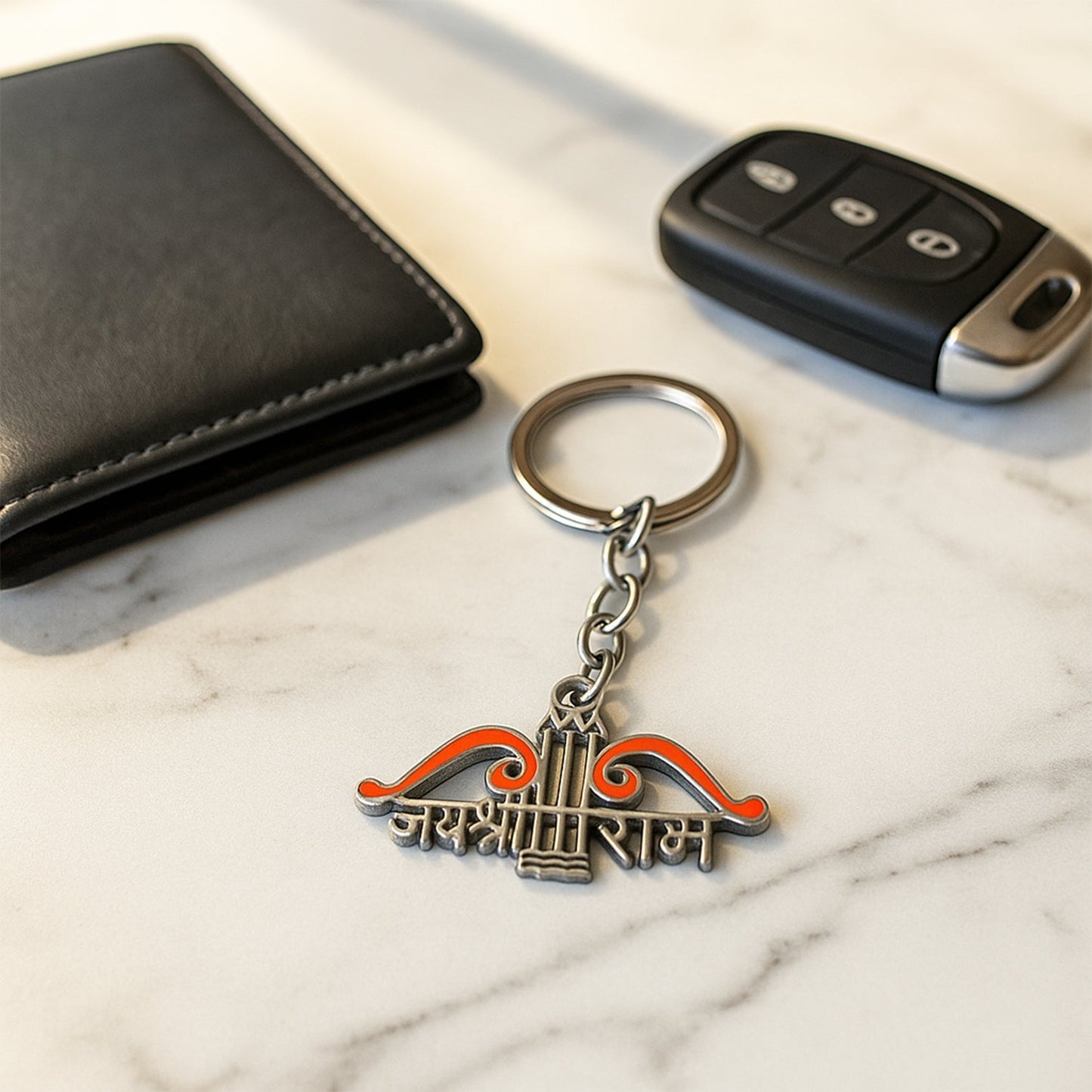 Jai Shree Ram Bow & Arrow Metal Keychain (1 Pc)