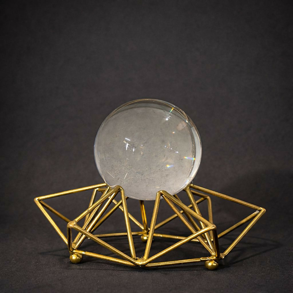 Crystal Ball Decorative Showpiece with Metal Stand for Home & Office
