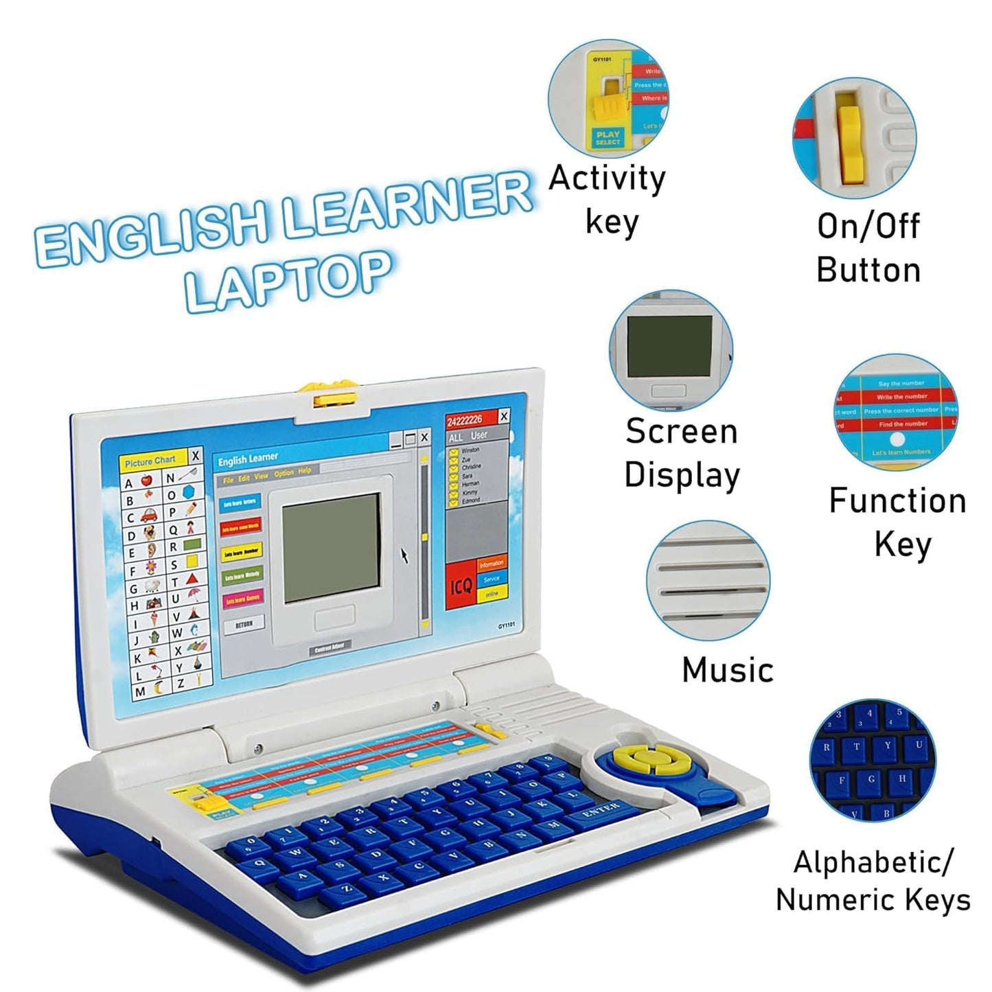English Learner Educational Laptop Toy â€“ 20 Learning Activities