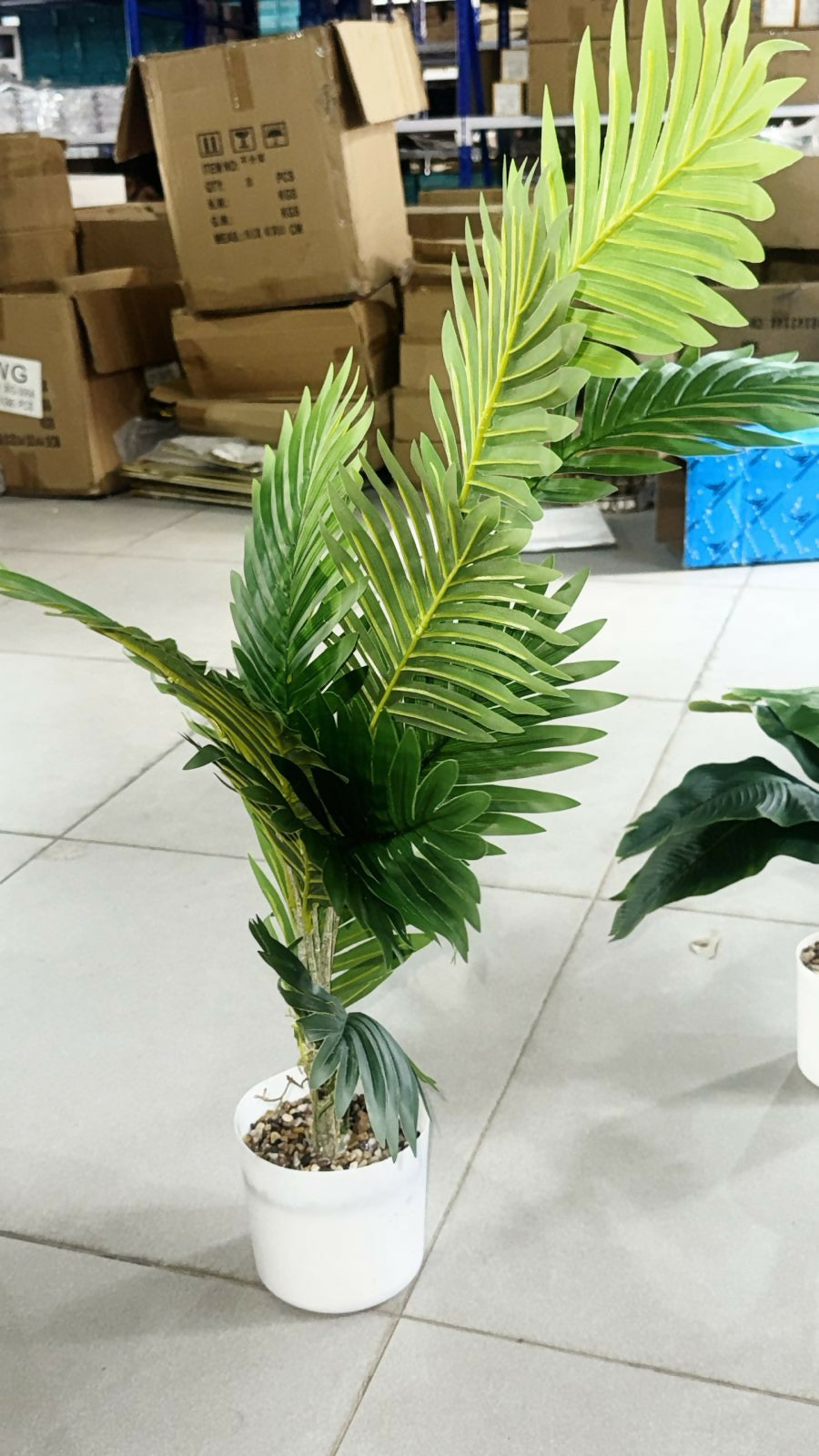 Artificial Palm Leaf Plant with Pot for Home & Office Table DÃ©cor