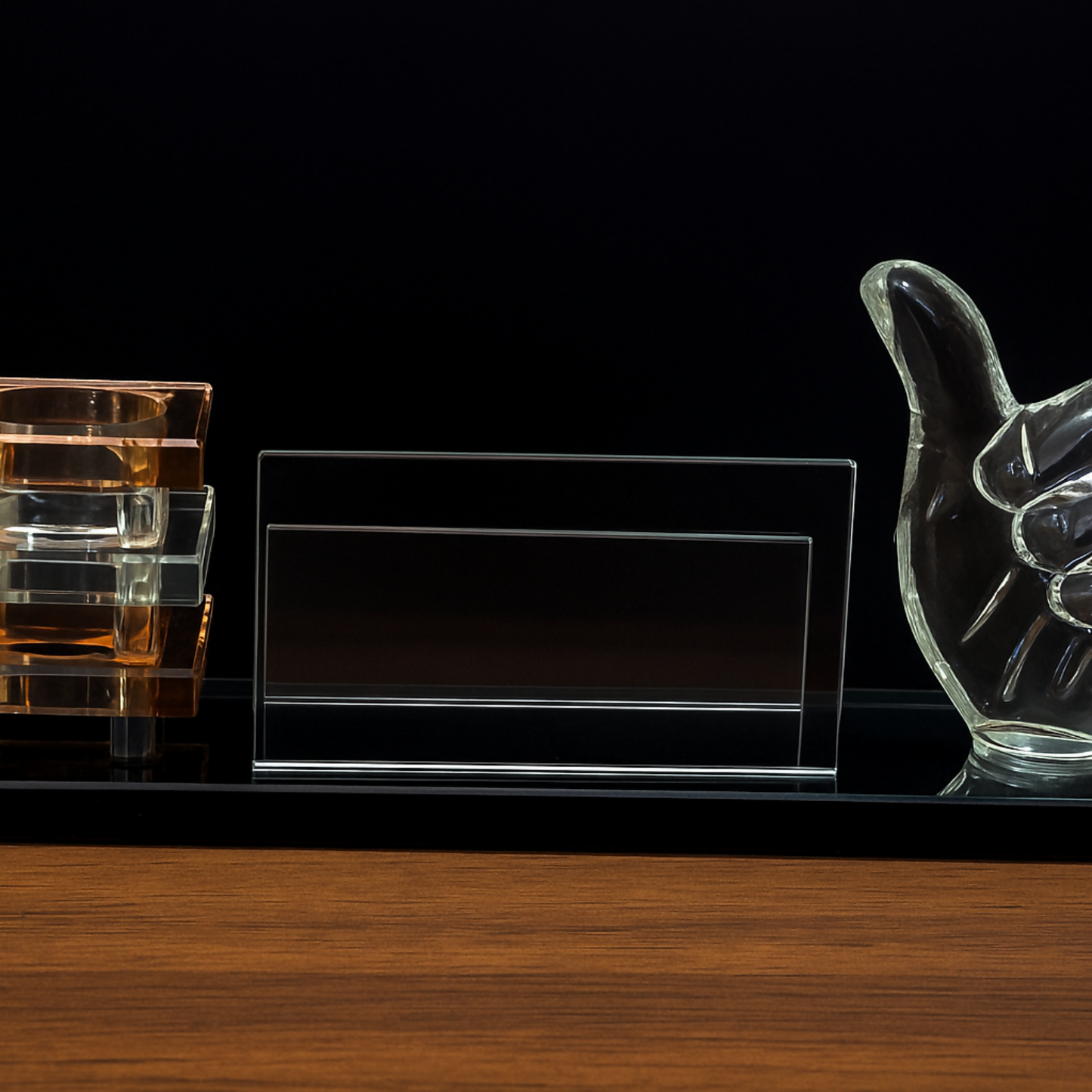 Premium Glass Desk Organizer with Thumb