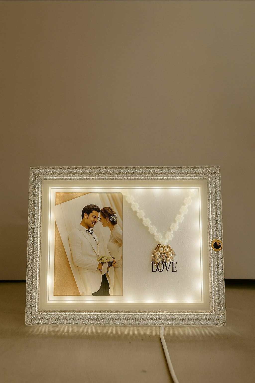 Square LED Love Photo Frame Lamp for Romantic Bedroom Decor
