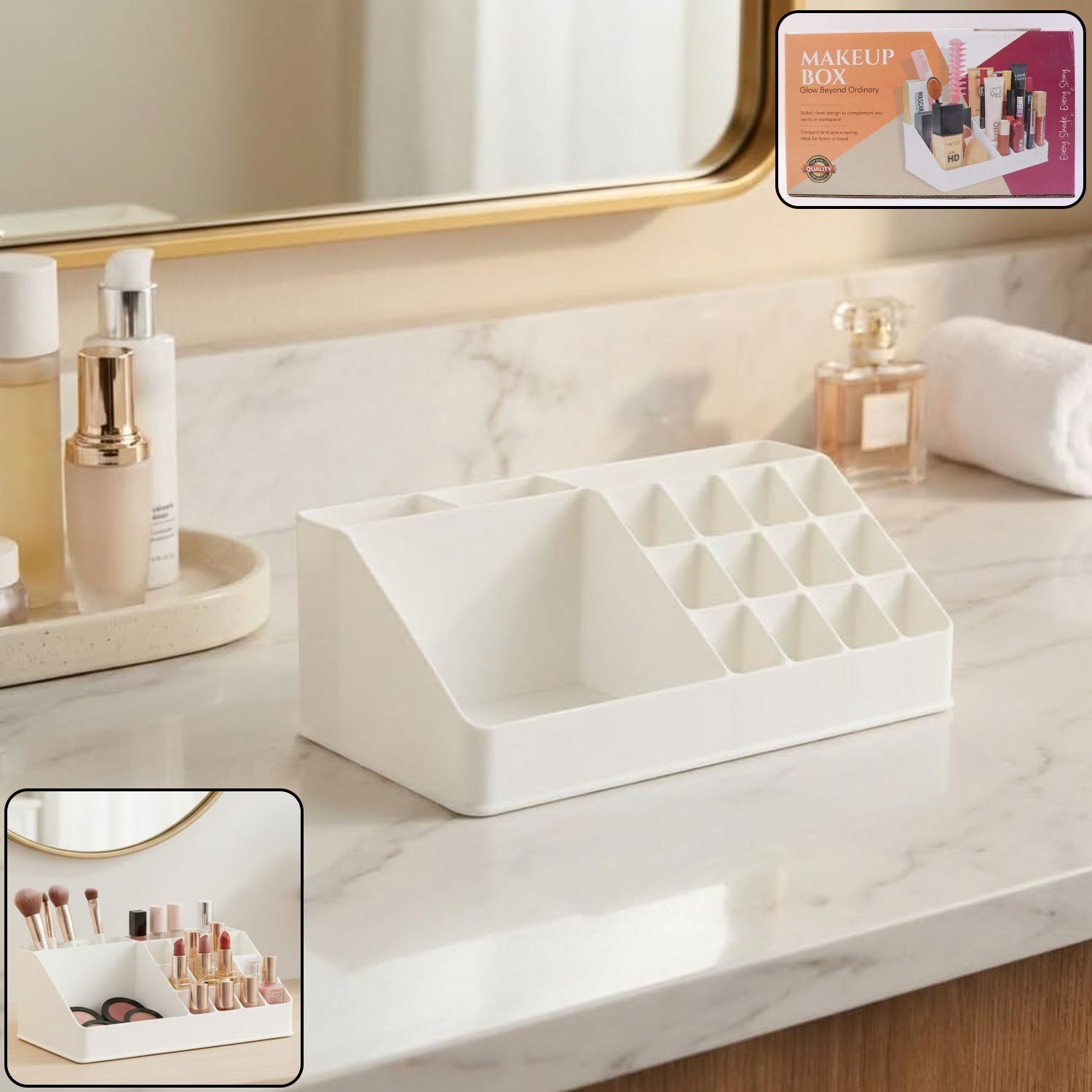 Makeup Organizer Cosmetic Makeup Lipstick Storage Box (1 Pc)