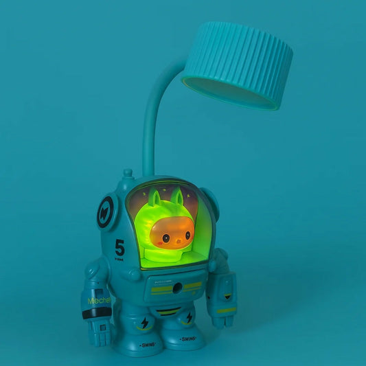 Astronaut Desk Lamp with Pencil Sharpener & LED Light for Kids
