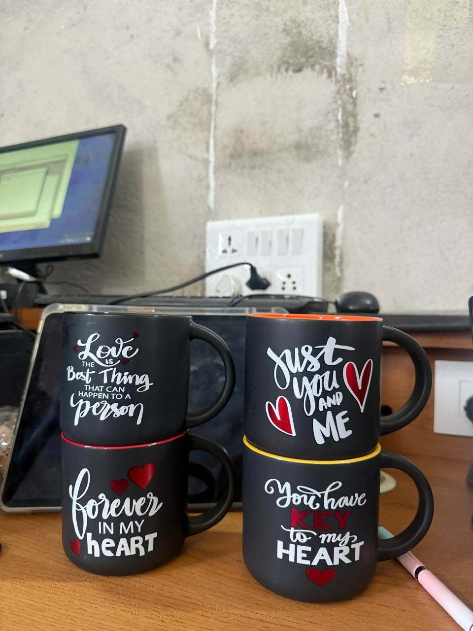 Printed Ceramic Coffee Mug with Gift Box Romantic Love Them
