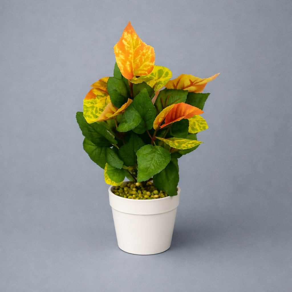 Artificial Decorative Leaf Plant with Pot for Home & Office Table DÃ©cor