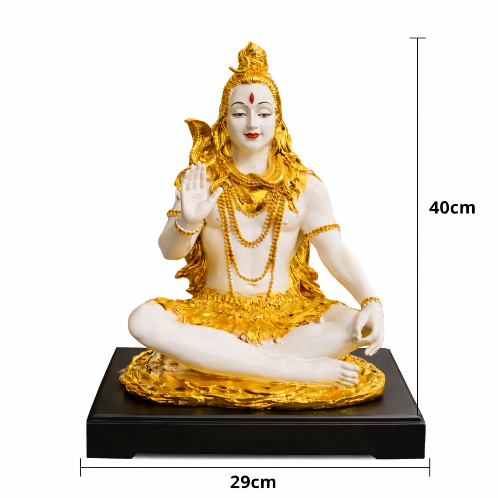 Lord Shiva Meditating Idol with Golden Finish Decorative Showpiece (MIX DESIGN)