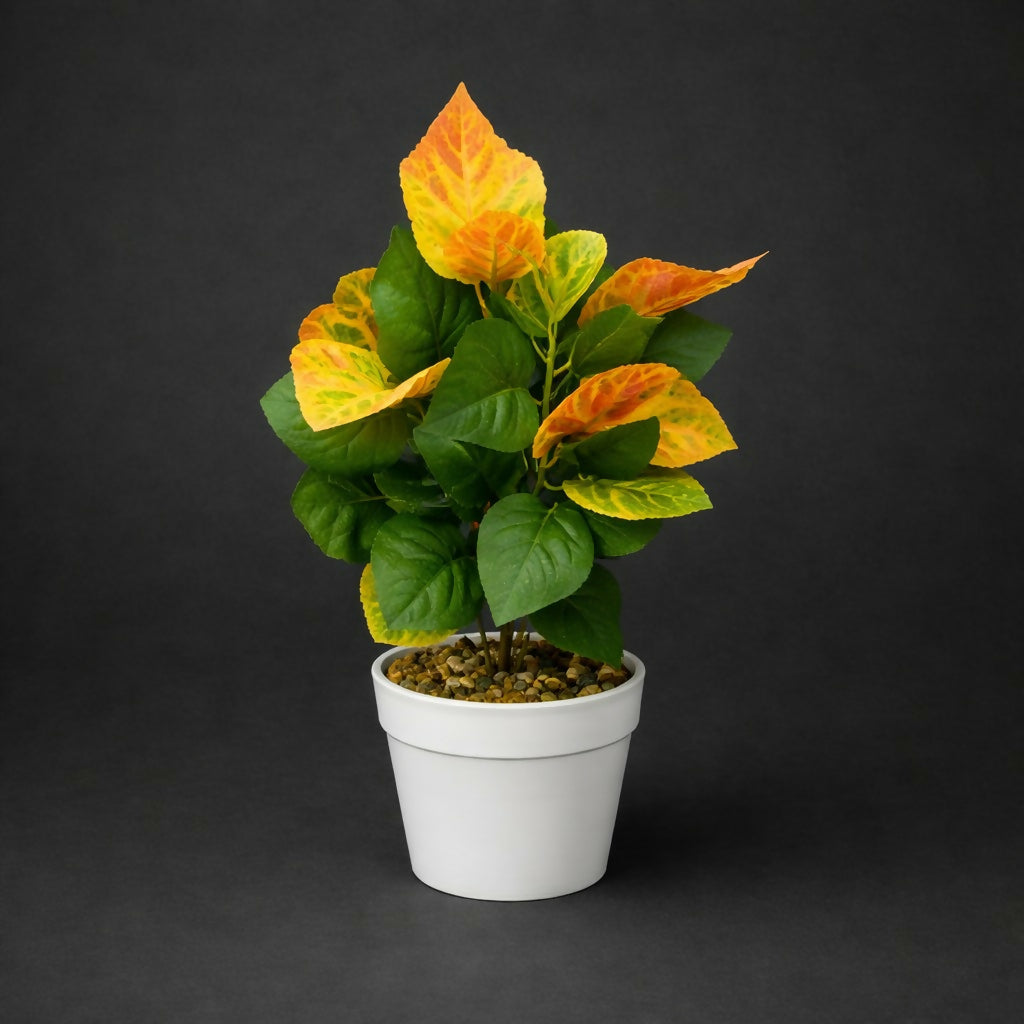 Artificial Decorative Leaf Plant with Pot for Home & Office Table DÃ©cor