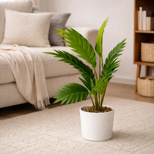 Artificial Palm Leaf Plant with Pot for Home & Office Table DÃ©cor
