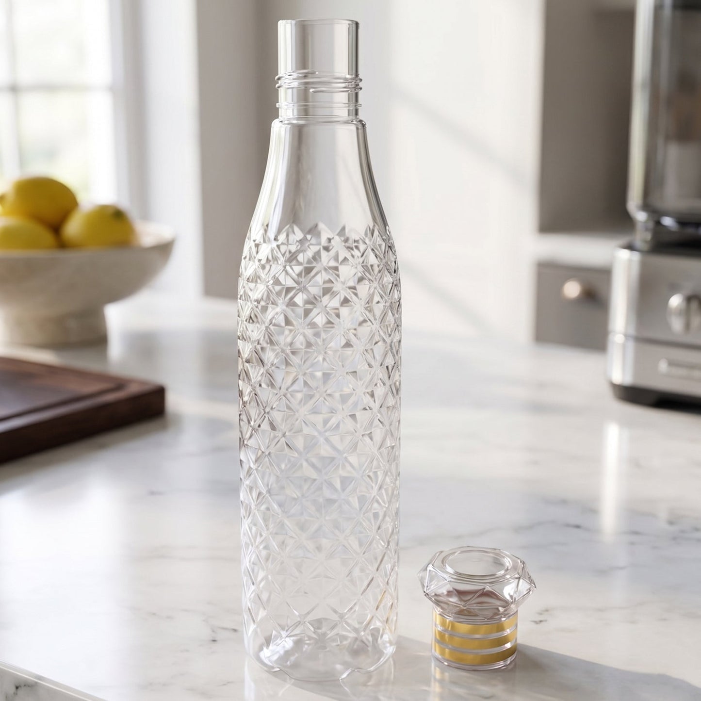 Premium Designer Transparent Water Bottle Set (6 Pc Set, 1000 ML Approx)