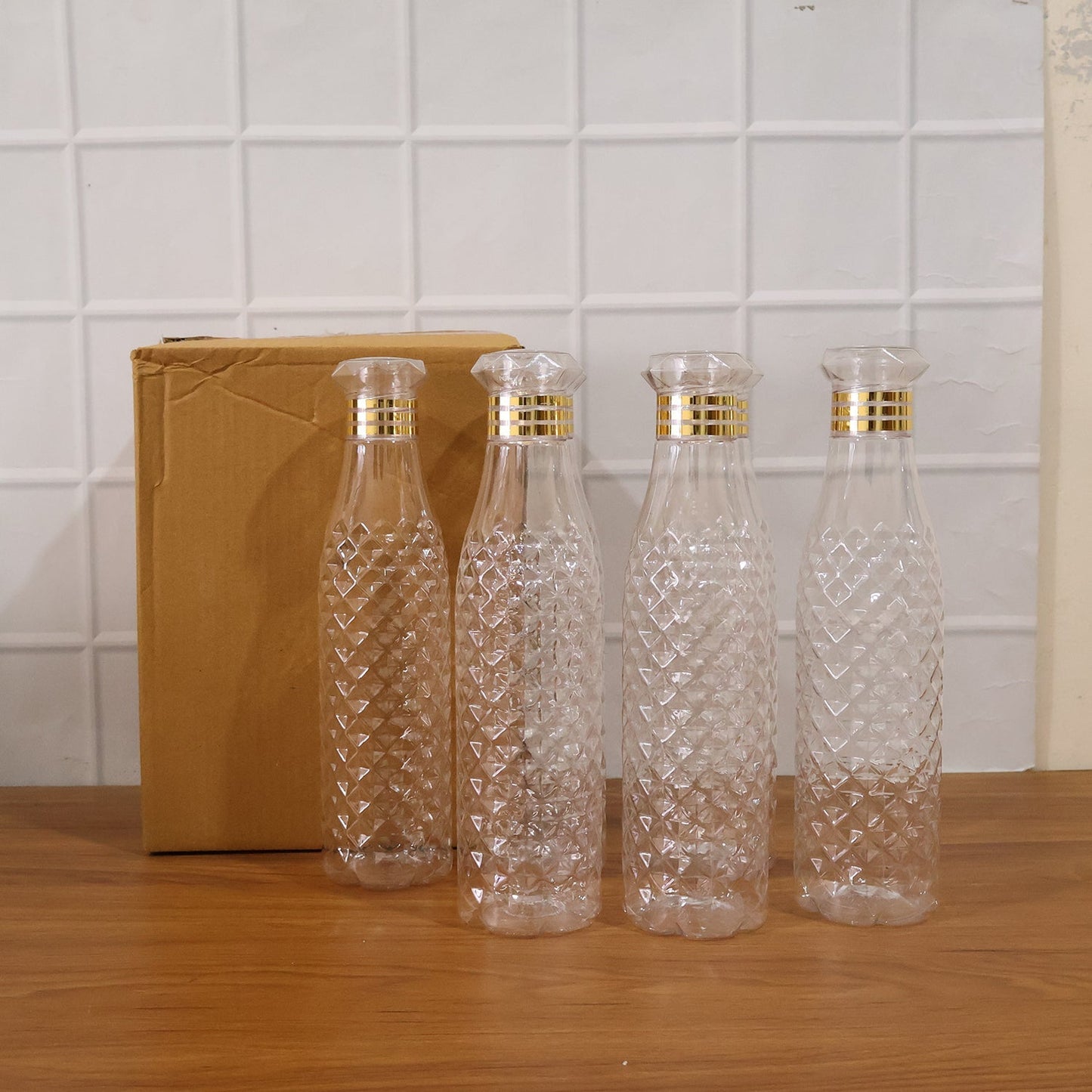 Premium Designer Transparent Water Bottle Set (6 Pc Set, 1000 ML Approx)