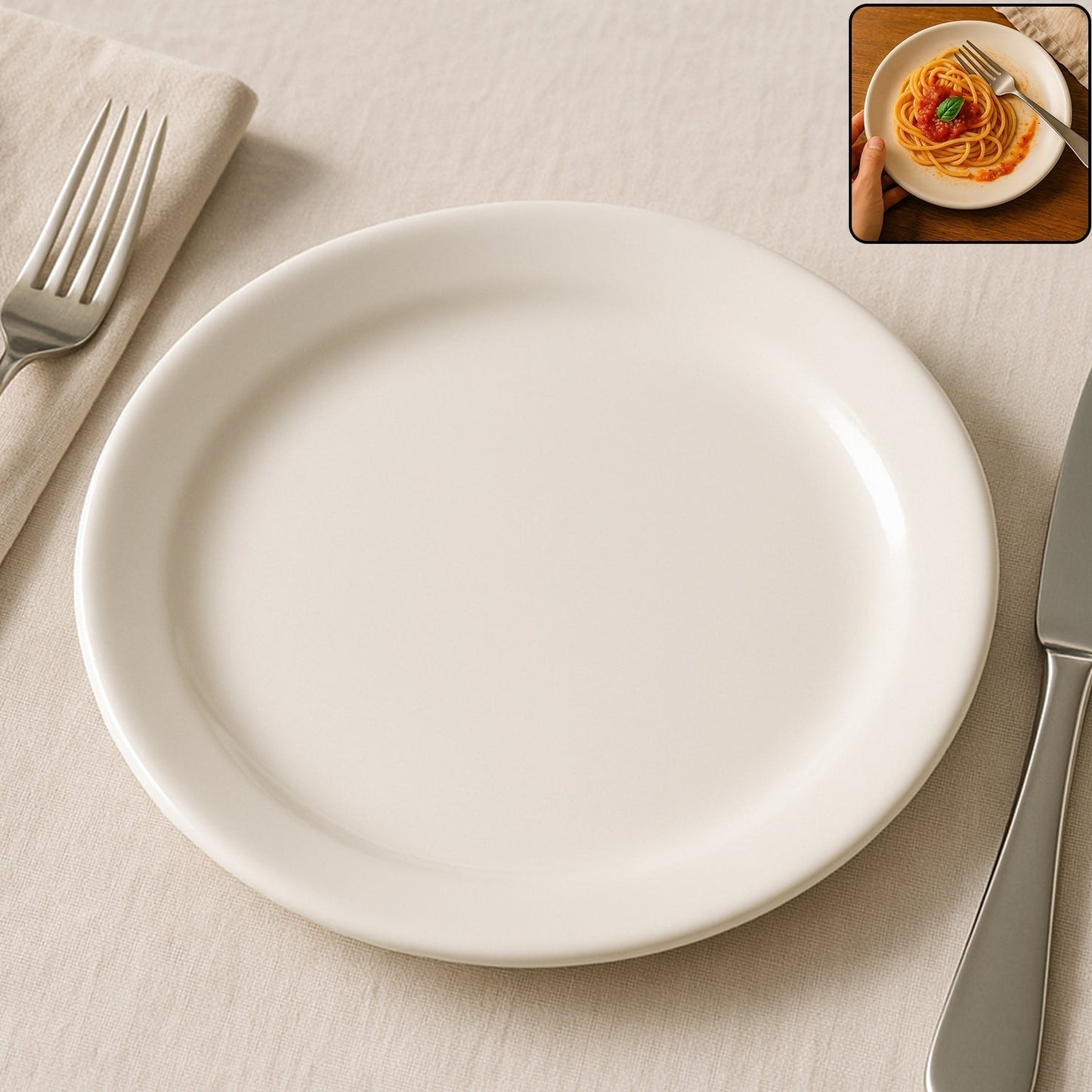 Plastic Round Dinner / Serving Plate â€“ 23 cm (1 Pc)