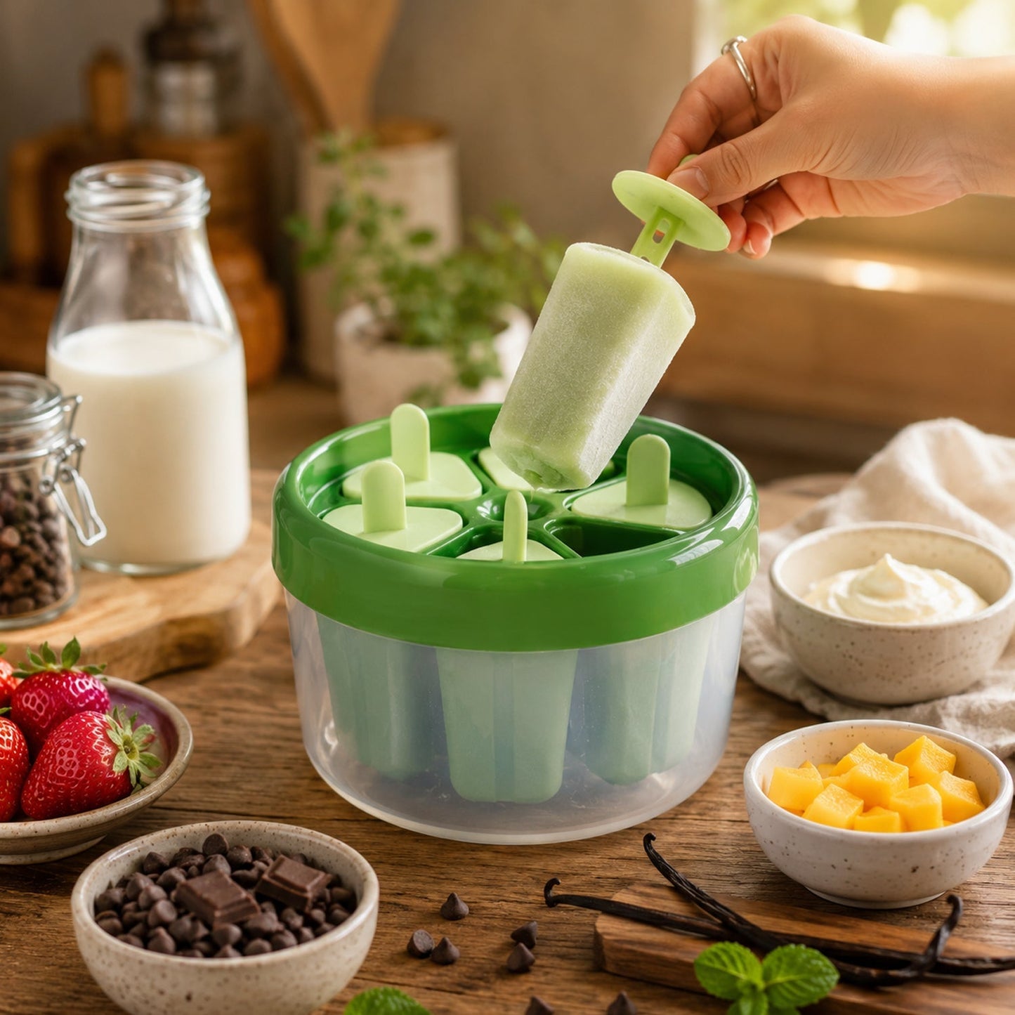 Plastic Ice Candy Popsicle Maker (8 Mold / 1 Set)