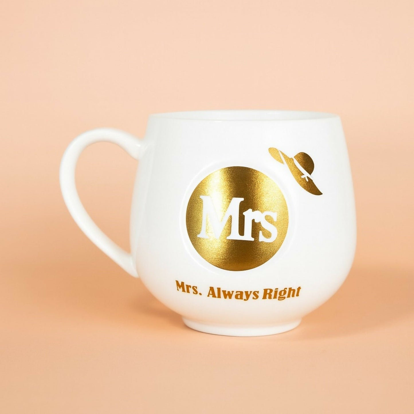 Premium Ceramic Coffee Mug for Women | Mrs. Always Right Printed Cup with Golden Foil Design | Stylish Gift Mug for Wife, Girlfriend, Sister | Durable Glossy Finish | Tea & Coffee Mug for Home & Office (White â€“ Mrs Edition)