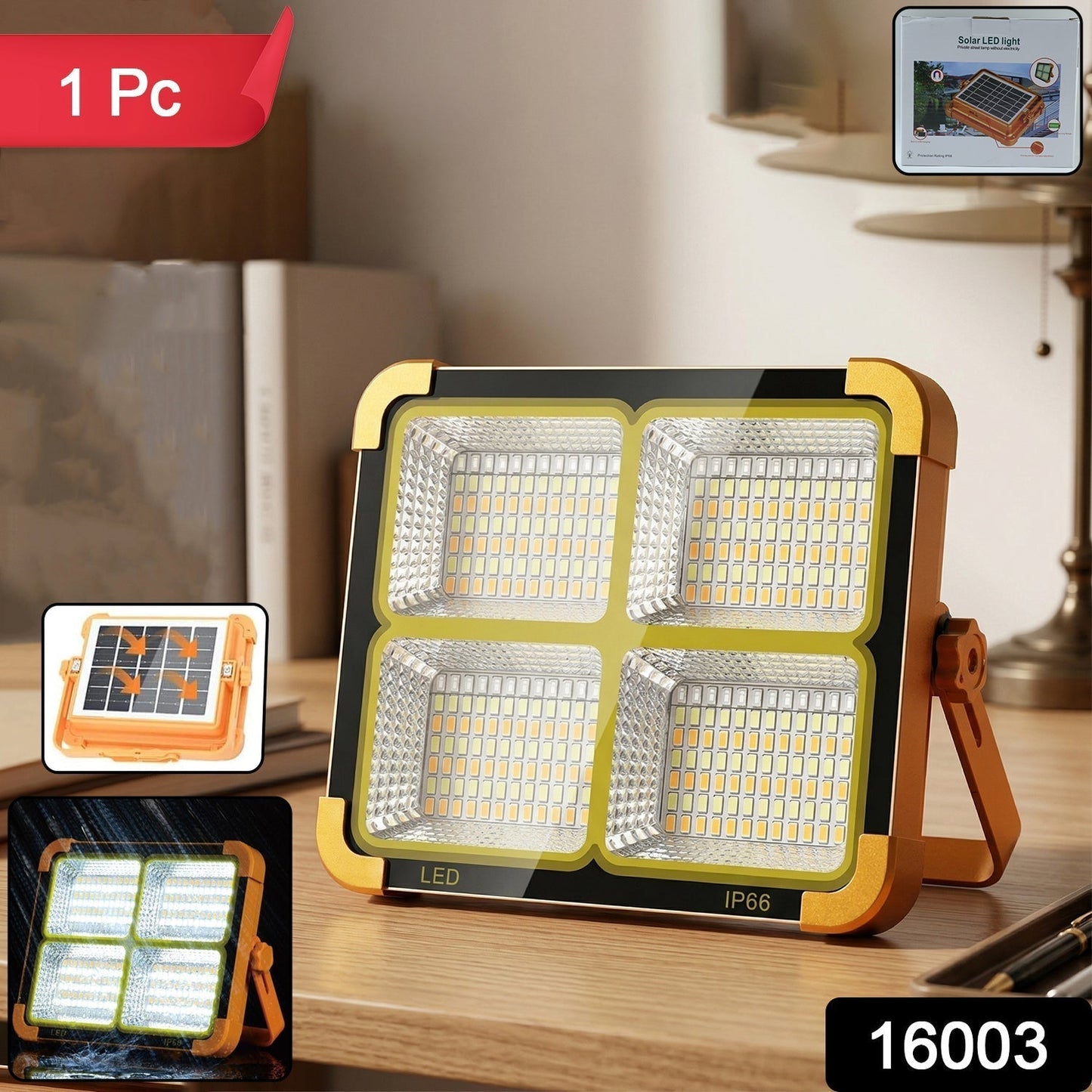 High Power Solar LED Flood Light (1 Pc, 12000mAh)